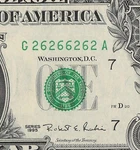 Binary Radar Fancy Serial Number One Dollar Bill 2S 6S 1995 Ga Block $1. Fixed Price $195.00.