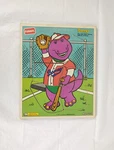 Vintage 1993 Baseball Barney Wood Puzzle 328-02 Playskool 6 Pieces Ages 2-5. Fixed Price $9.99.