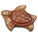 Sea Turtle - Secret Wooden Puzzle Box. Fixed Price $31.95.