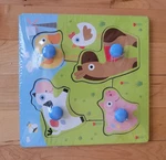 Wooden Puzzle Set Animal Themed Easy Grab By First Learning. Fixed Price $13.98.
