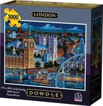 Older (2011) Dowdle Folk Art Jigsaw Puzzle; London; 1000 Pcs. Fixed Price $14.95.