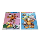 Vintage 1978 & 1980 Golden Brand Garfield Frame Tray 24 Piece Puzzles. Fixed Price $14.00.