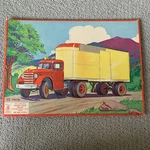 Vintage 1955 Fire Truck Hauler Puzzle From Milton Bradley Aptitude 2-6. Fixed Price $12.00.