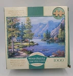 The Original Wood Puzzle 1000 Pc Jigsaw "lakeside Lodge" Interlocking Roseart. Fixed Price $21.00.