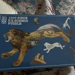 F.x. Schmid 1000 Piece Puzzle - "pride Of The Plains" Shaped Lion. Fixed Price $21.00.
