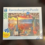 Ravensburger Cabana Retreat Beach Sunset Puzzle Sealed In Box. Fixed Price $35.00.