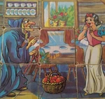 Vtg Wood Block Puzzle Bilderwurfel Spielzimmer Snow White & Dwarfs Picture Cubes. Fixed Price $9.99.