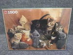 Vintage Jumbo 1500 Piece Puzzle Kittens. Fixed Price $35.00.