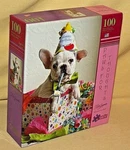 Bulldog Puzzle Birthday In Box New 2012 Lisa Jane Papercity 17012-4 Puppy Hat.. Fixed Price $12.99.