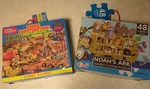 T.s. Shure Under Construction And Noah's Ark Jumbo Floor Puzzles Lot Two. Fixed Price $10.00.
