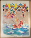 Vintage Playskool Piece Cardboard Puzzle Golden Press -beach 80-12D. Fixed Price $5.49.