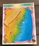 Vintage 1990S Rainbow Works 13 Colonies Frame Tray Picture Map Puzzle Usa Made. Fixed Price $8.99.