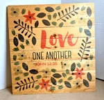 Wood Sign Religious Farmhouse Scripture Love One Another John 13:35 Rustic 12X11. Fixed Price $19.00.