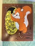Vtg Wooden Puzzle Playskool Squirrel 6 Pc 275-37 Complete Euc. Fixed Price $19.99.