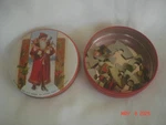 Fun 1978 Mini Shackman 3" Old World Santa Tin W/ 20 Pc. Jigsaw Puzzle Hong Kong. Fixed Price $12.99.