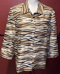 Anne Carson 100% Silk Button Down Womens Blouse Sz Large Tiger Animal Print Vtg. Fixed Price $39.99.