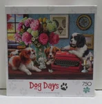 Buffalo 750 Piece Jigsaw Puzzle Days The Writer's Dogs King Cavelier Puppies. Fixed Price $47.40.
