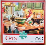 Cats Kitten Kitchen Capers 750 Piece 24X18 Jigsaw Puzzle Buffalo Games - Used. Fixed Price $14.99.