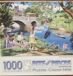 Riverbank Picnic Trevor Mitchell 1000 Jigsaw Puzzle Bits And Pieces. Fixed Price $10.97.