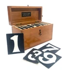 Antique Wooden Box Of Hymn Board Card Numbers The House Vanheems London C1930. Fixed Price $133.21.