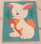 Vintage 50'S Playskool Wooden Rabbit Puzzle #275-22 Gc 10 Pieces. Fixed Price $14.99.
