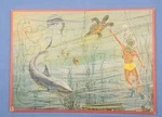 Vintage Milton Bradley Inlay Tray Puzzle 1955 Sea Ocean Scubba Driver. Fixed Price $6.50.