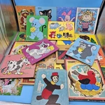 Vintage Playskool Wooden Puzzles Lot Of 23 - Disney Pooh Peanuts Animals Toys. Fixed Price $124.99.