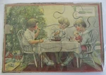 Vintage Milton Bradley Puzzle, Children's Christmas Tea Party W/ Doll, Tree,toys. Fixed Price $25.97.