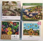 Lot Of 4 Various Jigsaw Puzzles 3/1000 And /750 Piece New Sealed!. Fixed Price $18.75.