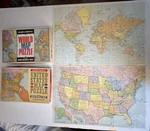 2 Vintage Rand Mcnally United States & World Map Puzzles By Selchow Righter. Fixed Price $26.97.