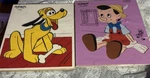 Lot Of 2 Vintage Playschool Disney Wooden Tray Puzzles - Pluto, Pinocchio. Fixed Price $18.00.
