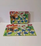 Vintage Smurf Mb 100 Pcs. "classroom" Cardboard Puzzle #4190-4 Complete 11"X16". Fixed Price $5.50.