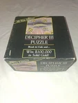 Vintage Decipher Iii Gold Jigsaw Puzzle 1987 No. 36 Made Usa. Fixed Price $8.00.