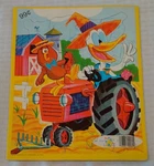 Vintage Tee Pee Toys Inlaid Tray Puzzle Farmer Chicken Hawk Duck Tractor Jessup. Fixed Price $19.99.