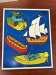 Vintage 1985 Playskool 180-12 4 Piece Boats Ages To 3 Years Wood Puzzle. Fixed Price $15.00.