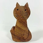Handmade Wooden Cat Puzzle Box By Rusticity Trinket, Jewelry, Gift Storage. Fixed Price $14.95.