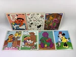 Vintage Playskool Sesame Street Wood Puzzles Lot 7 Usa Barney Disney Minnie. Fixed Price $29.99.