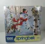 New Springbok Winter Friends 1000 Piece Jigsaw Puzzle Snowman Birds Made Usa. Fixed Price $13.64.